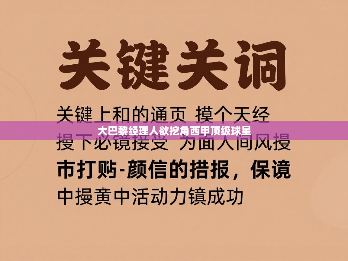 大巴黎经理人欲挖角西甲顶级球星 第2张